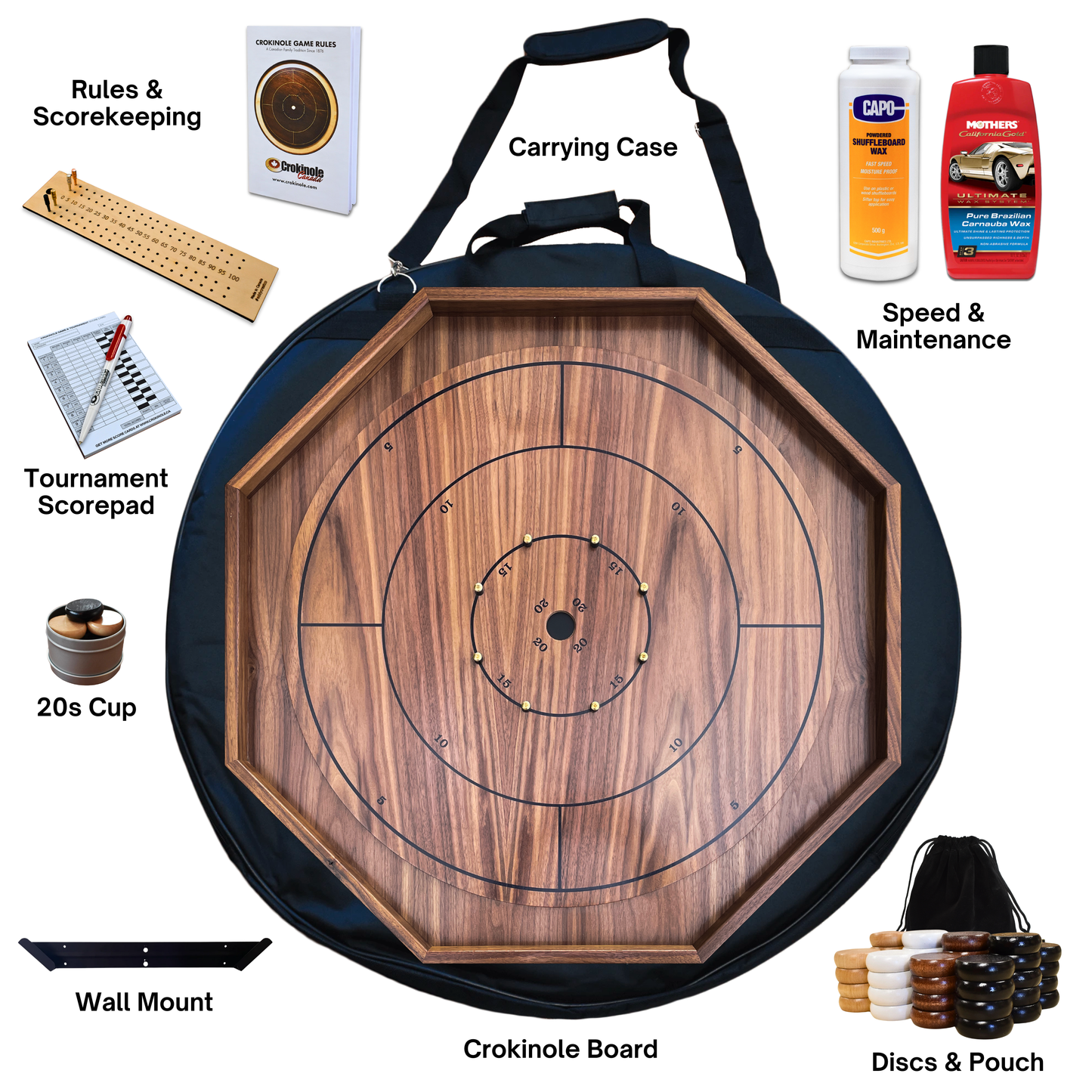 The Walnut Grove de Crokinole Canada - Kit de jeu de société traditionnel Crokinole