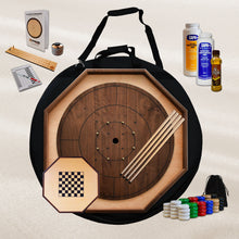 Load image into Gallery viewer, The Gold Standard Traditional Crokinole Board Game Kit (Walnut Edition)