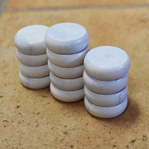 13 White Small Traditional Style Crokinole Discs (Half Set) - DISCOUNTED