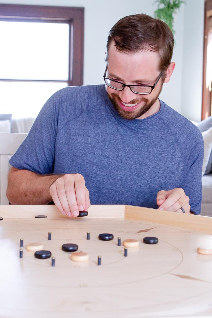 The Crokinole Master - Large Traditional Crokinole Board Game Set