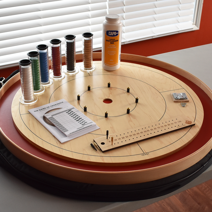 The Tracey Championship Tournament Board Game Crokinole Kit (Red)