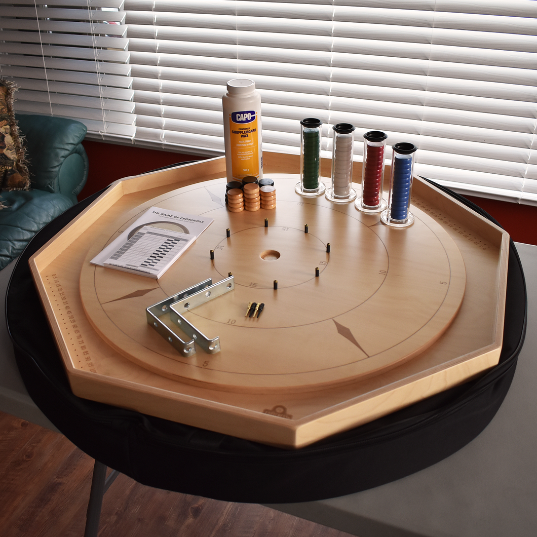 The Crokinole Master - Large Traditional Crokinole Board Game Kit