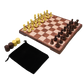 Jeu d'échecs/dames magnétiques - Pliable et avec pochette pour pièces à jouer