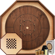 Load image into Gallery viewer, The Gold Standard (Walnut Edition) - Traditional Crokinole Board Game Set