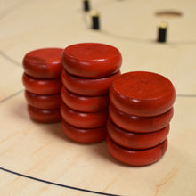 Load image into Gallery viewer, 13 Red Large Tournament Style Crokinole Discs (Half Set) - DISCOUNTED