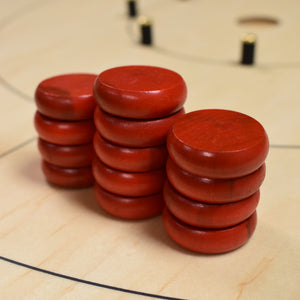 13 Red Large Tournament Style Crokinole Discs (Half Set) - DISCOUNTED