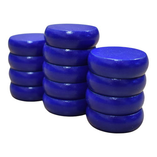 13 Blue Crokinole Discs (Half Set)