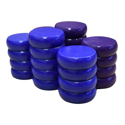 26 Disques Crokinole (Bleu &amp; Violet) 