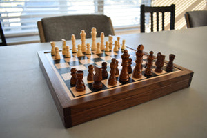 Chess / Checkers / Nine Mens Morris 3-in-1 Game Board & Pieces