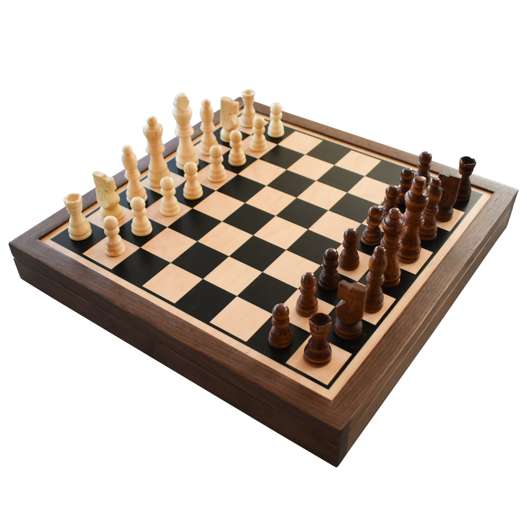 Chess / Checkers / Nine Mens Morris 3-in-1 Game Board & Pieces