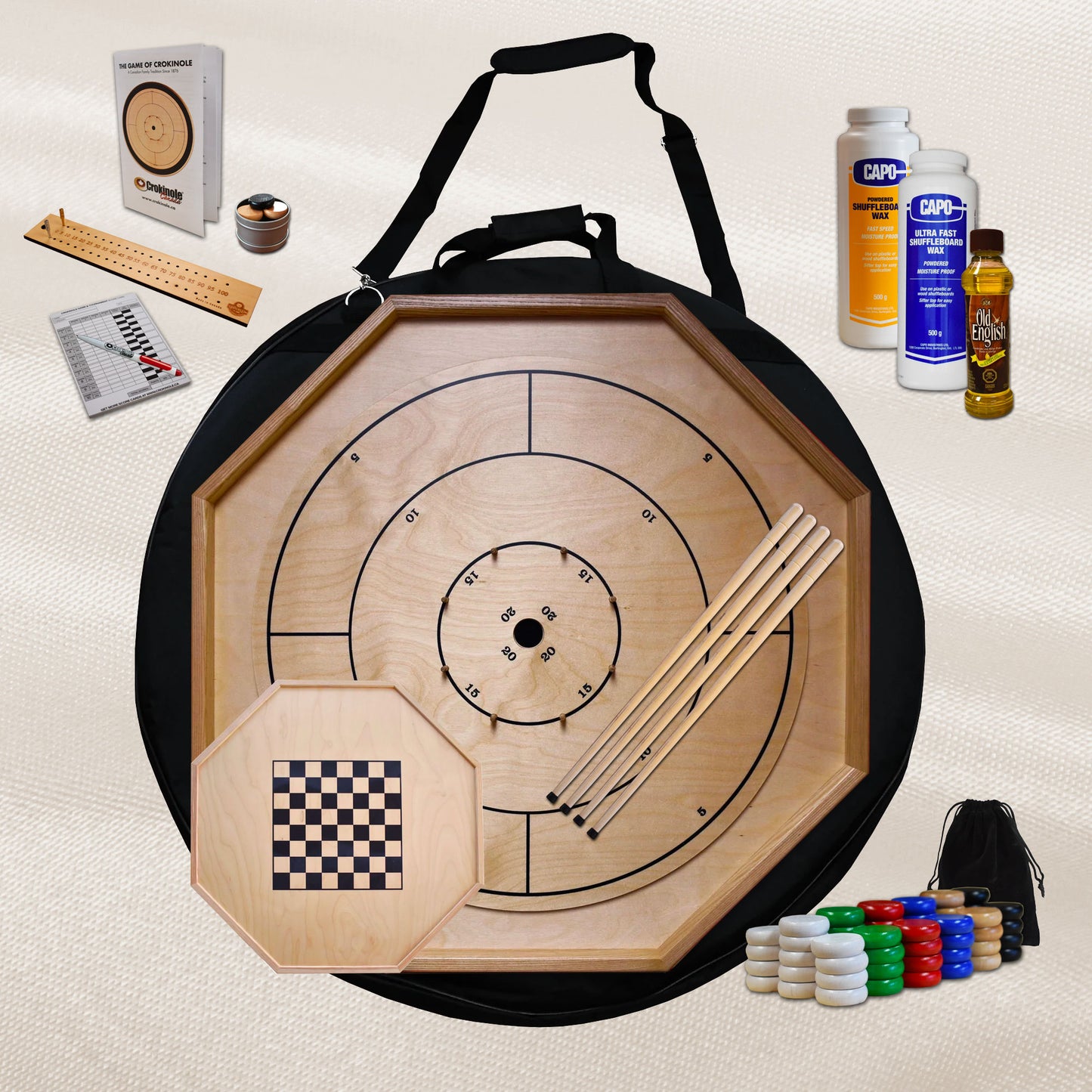 The Gold Standard Traditional Crokinole Board Game Kit
