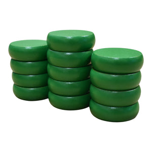 13 Green Crokinole Discs (Half Set)
