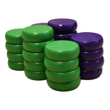 Load image into Gallery viewer, 26 Crokinole Discs (Green &amp; Purple)