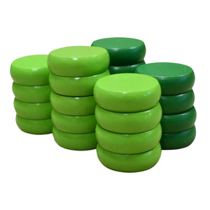26 Crokinole Discs (Green & Lime Green)