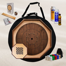 Load image into Gallery viewer, The Gold Standard Traditional Crokinole Board Game Kit (Walnut Edition)