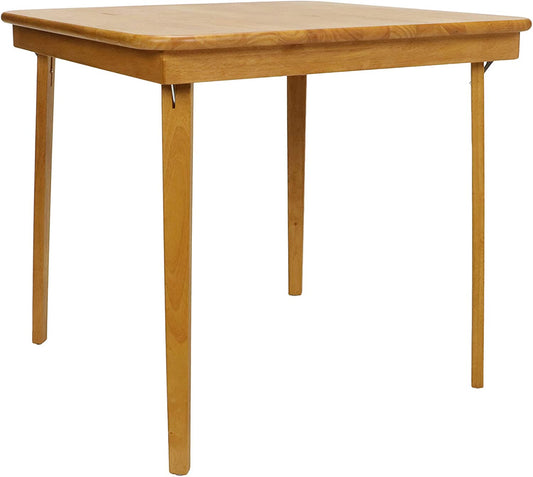 Crokinole テーブル - ストレートエッジ折りたたみカードテーブル仕上げ、オーク