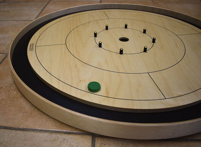 26 Crokinole Discs (Green & Walnut Stain)