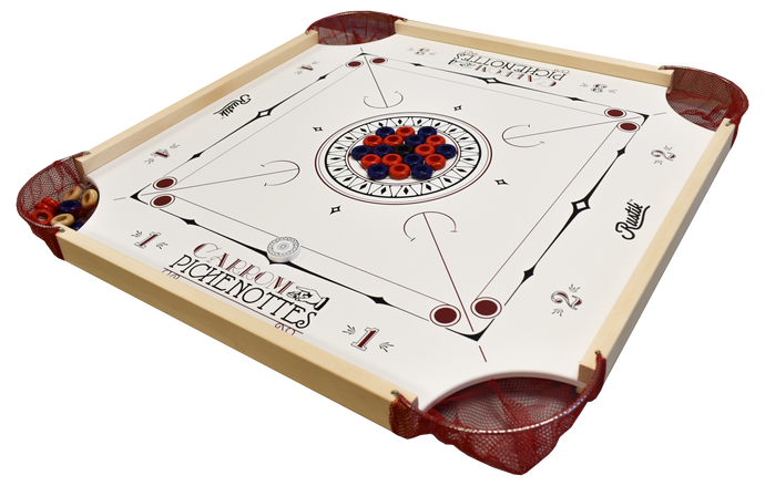 Carrom / Pinnochi Board with Carrom Men, Rules, and Pouch - Carrom Canada