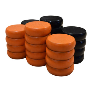 26 Crokinole Discs (Black & Orange)