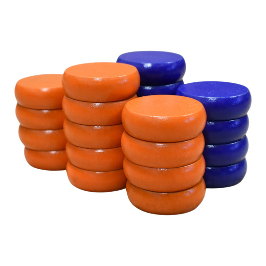 26 Disques Crokinole (Bleu &amp; Orange) 
