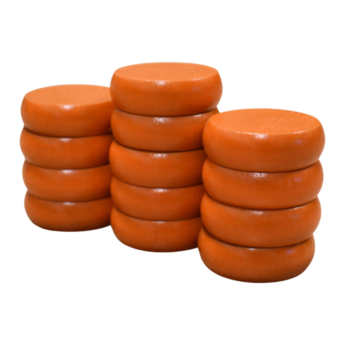 13 Orange Crokinole Discs (Half Set)