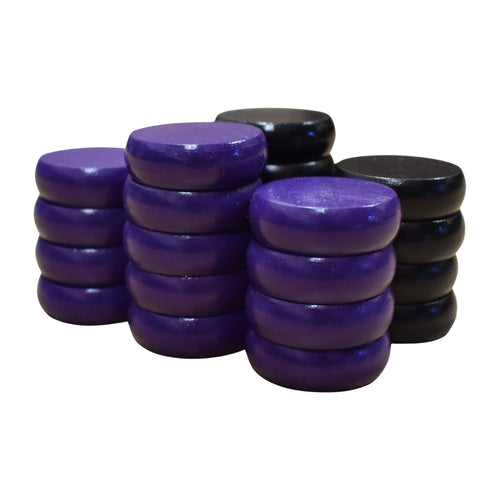 26 Crokinole Discs (Black & Purple)