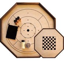 Load image into Gallery viewer, The Deluxe (Walnut Rail) - Traditional Crokinole Board Game Set