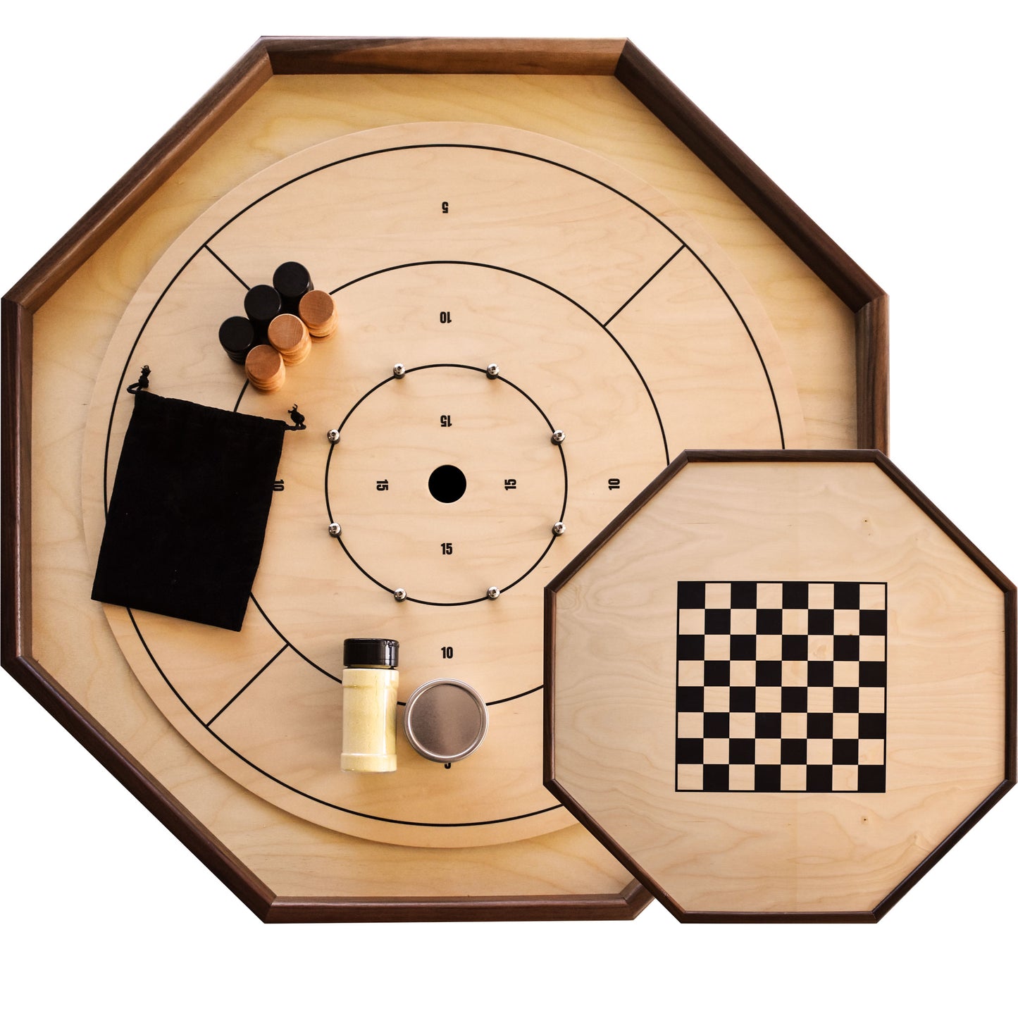 Le kit de jeu de société Crokinole traditionnel de luxe 