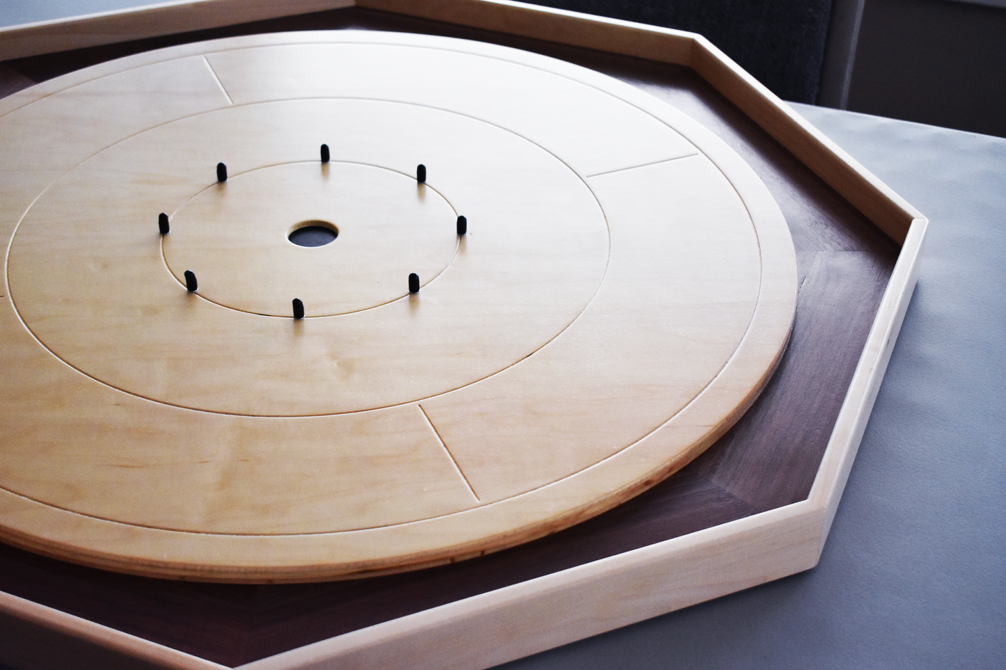 The Mountie - Large Traditional Crokinole Board Game Set