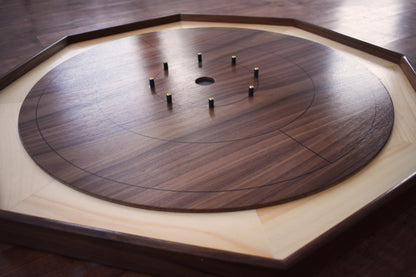 The Walnut Wonder - Traditional Crokinole Board Game Set