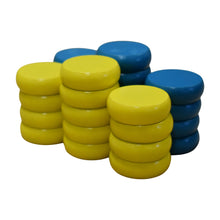 Load image into Gallery viewer, 26 Crokinole Discs (Yellow &amp; Light Blue)
