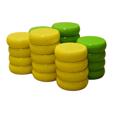 Load image into Gallery viewer, 26 Crokinole Discs (Yellow &amp; Lime Green)